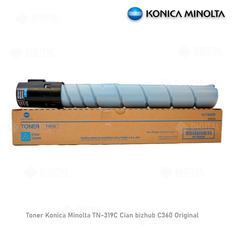 Toner Konica Minolta TN-319C Cian bizhub C360 Original - LYM DIGITAL