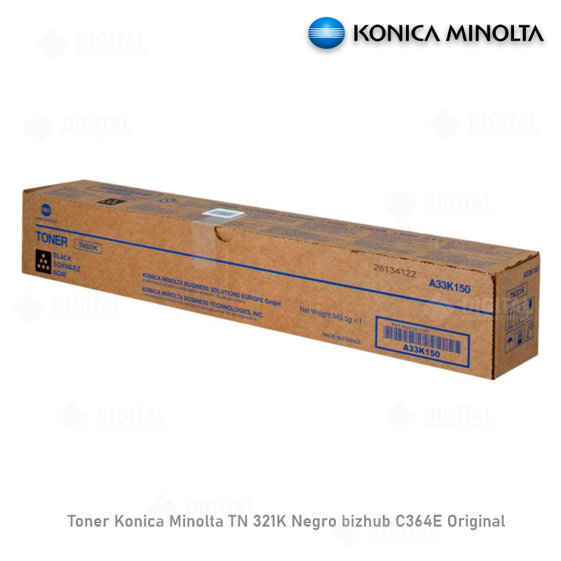 TN321K Toner Konica Bizhub C224 284 364 Ineo 224 284 364