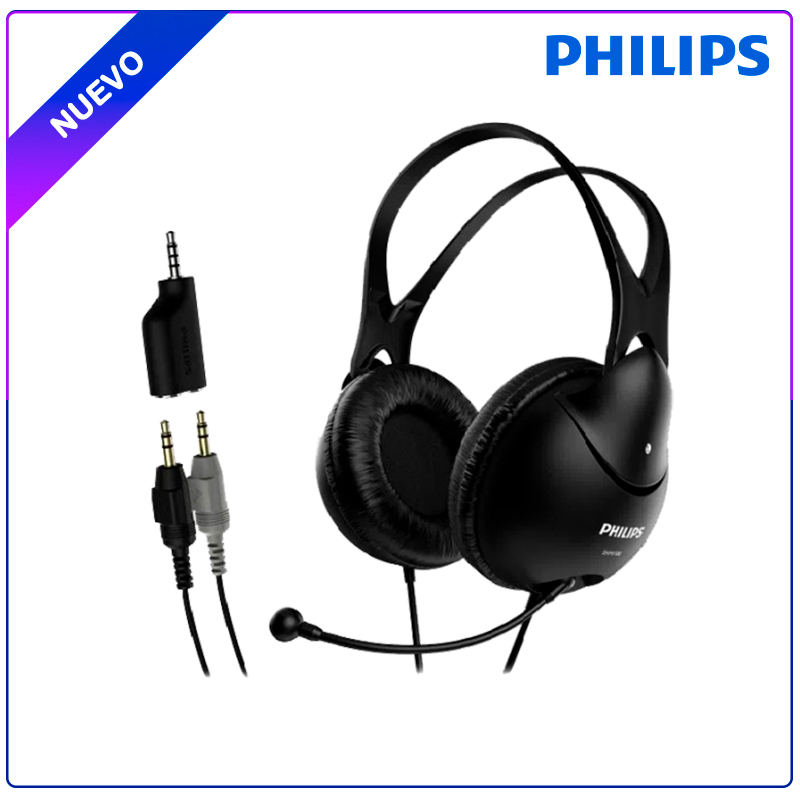 Cuffie Philips SHM1900/00 Cablate Con Microfono - Over-Ear - PC, Gaming, Scuola - Jack 3.5mm